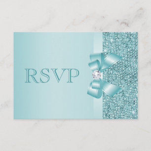 Teal a imprimé des paillettes épousant RSVP
