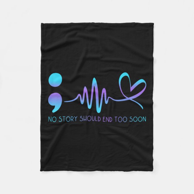 Teal &amp; Purple Semicolon Suicide Prevention Awa Fleecedecke (Vorderseite)