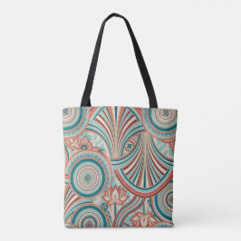 Teal and Coral Nouveau Flow Tasche