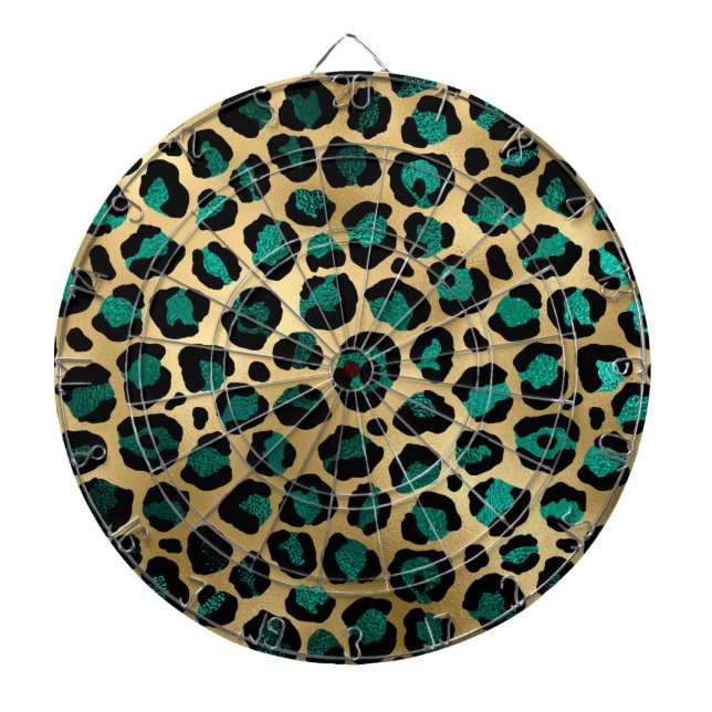 Teal and Gold Leopard Series Design 14 Dartscheibe (vorne)