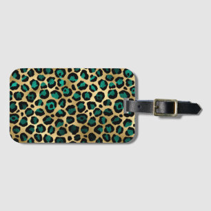 Teal and Gold Leopard Series Design 14 Gepäckanhänger
