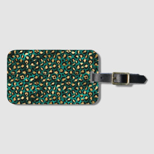 Teal and Gold Leopard Series Design 3 Gepäckanhänger