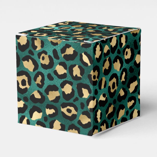 Teal and Gold Leopard Series Design 3 Geschenkschachtel (Vorderseite)