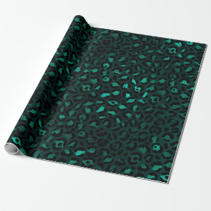 Teal and Gold Leopard Series Design 4 Geschenkpapier