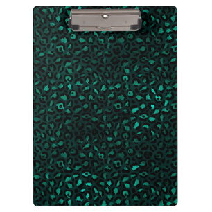 Teal and Gold Leopard Series Design 4 Klemmbrett