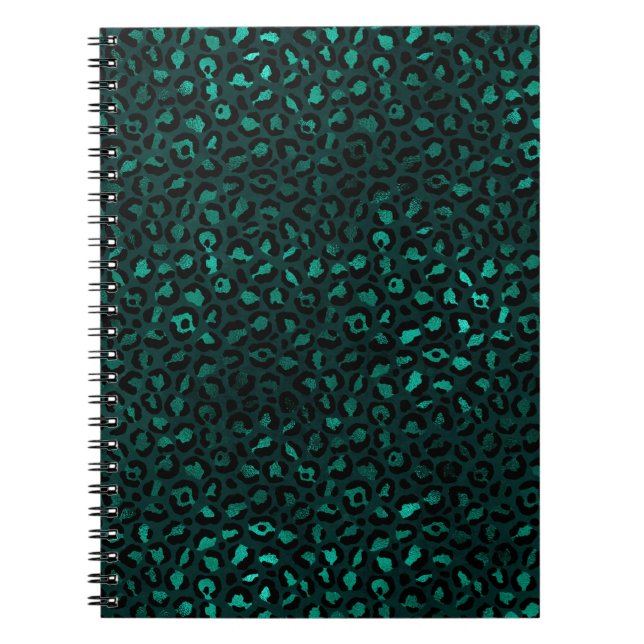 Teal and Gold Leopard Series Design 4 Notizblock (Vorderseite)