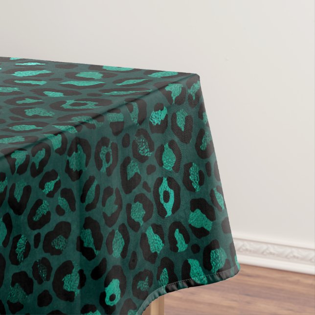Teal and Gold Leopard Series Design 4 Tischdecke (Beispiel)
