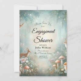 Teal and Peach Enchanted Forest Engagement Shower Einladung