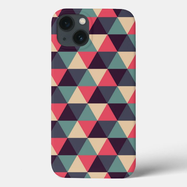 Teal And Pink Triangle Pattern Case-Mate iPhone Hülle (Rückseite)