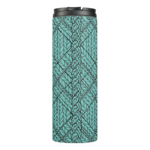 TEAL ARGYLE GESTRICKT Thermal-Tumbler Thermosbecher