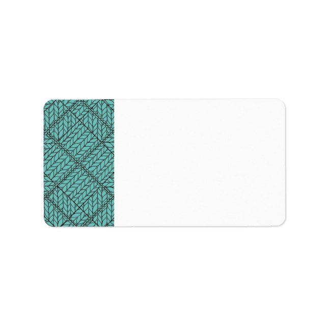 TEAL ARGYLE GESTRICKTE Adressetiketten (Vorne)