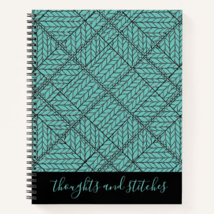 TEAL ARGYLE STRICKEN 8,5x11 Notizbuch + Text II