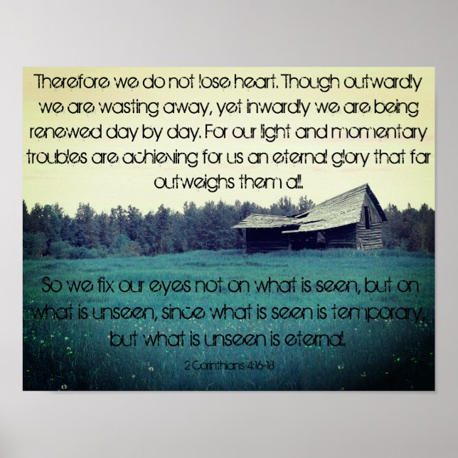 Teal Barn- 2 Corinthians 4:16-18 Poster (Vorne)
