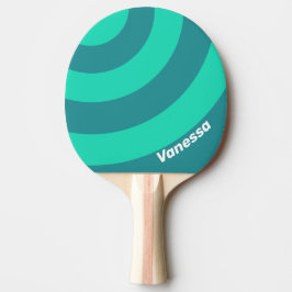 Teal Beach Breeze Circle Stripe with Name Tischtennis Schläger