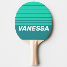 Teal Beach Breeze Horizon Striping with Name Tischtennis Schläger