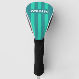Teal Beach Breeze Pin Stripes with Name Golf Headcover