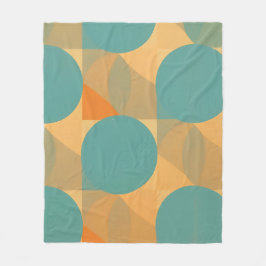 Teal, Beige und Orange im Retro-Look-Muster Fleecedecke