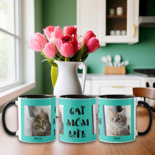Teal Benutzerdefiniertes Foto Cat Mom Life Muttert Tasse