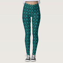 Teal Black Buffalo Heart Plaid