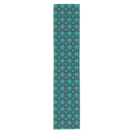 Teal Black Buffalo Heart Plaid Table Runner Kurzer Tischläufer