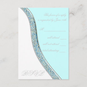 Teal Blaue Hochzeit RSVP Karte