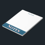 Teal Blue and Blush Notes Personalized Notepad Notizblock<br><div class="desc">A lovely,  einfache Typography design of the word Notes filled in with a pretty blush pink and teal blue texture pattern,  personalized with your name.</div>