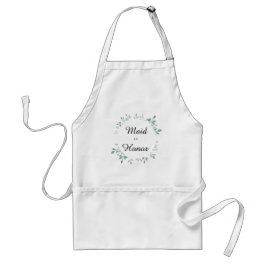 Teal Botanical Textured Effect Maid of Honor Schürze