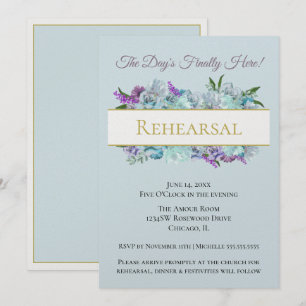 Teal Bouquet Rustikale Hochzeitssuite Probeessen Einladung