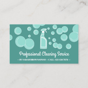 Teal Bubbles Reinigungsdienst Visitenkarte