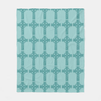 Teal Celtic Cross Blanket Fleecedecke