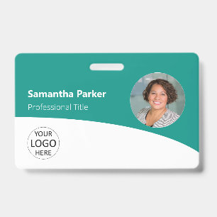 Teal Custom Mitarbeiter - Foto, Logo, Barcode, Nam Ausweis