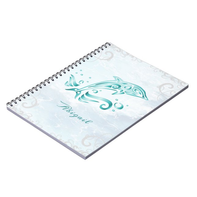 Teal Dolphin Personalized Notebook Notizblock (Linke Seite)