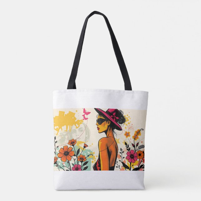 Teal Dreams Portrait Kunst 🌿 Tasche (Rückseite)