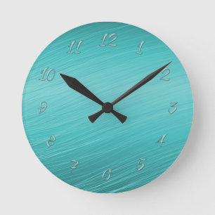 teal, elegant, stylish, modern runde wanduhr