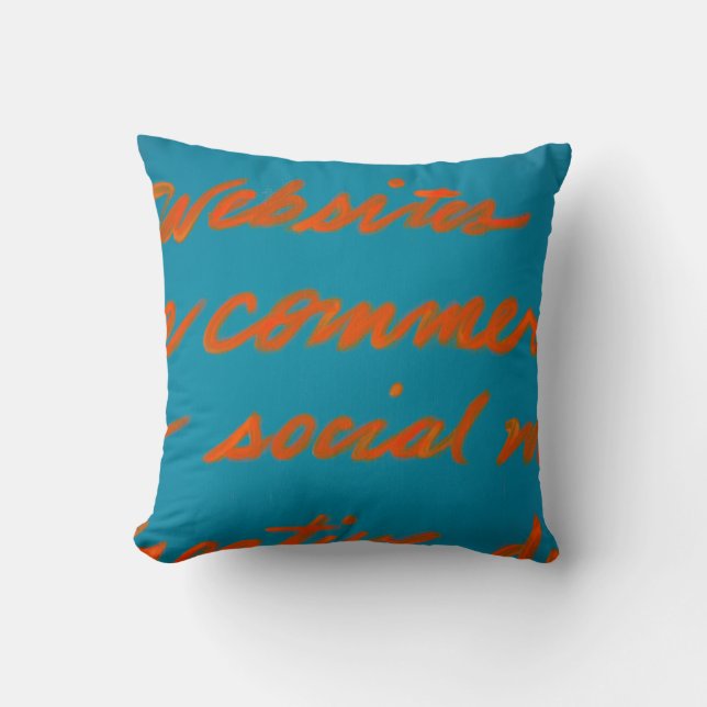 Teal et coussin orange de coton de manuscrit de (Recto)
