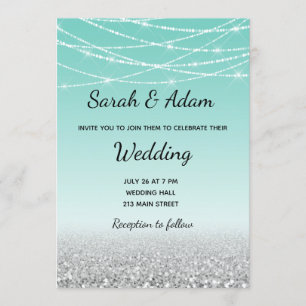 Teal et faire-part de mariage de parties