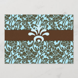 Teal et invitation Brown de Fête de la mariée de