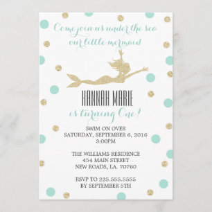 Teal et invitations de fête d'anniversaire de