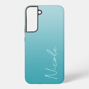 Teal Farbverlauf Handgeschriebene Schrift Personal Samsung Galaxy Hülle