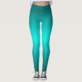 Teal Farbverlauf Minimalist Ombre Sport Yoga Leggings