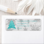 Teal Festive Christmas Tree Address Labels<br><div class="desc">Add a festive touch to your outgoing Christmas Cards this holiday season with a Teal Festive Christmas Tree Return Address Labels.  Address label design features a vibrant and festive Christmas tree adorned with falling snowflakes and a holiday greeting. Additional gift and holiday items available with this design as well.</div>