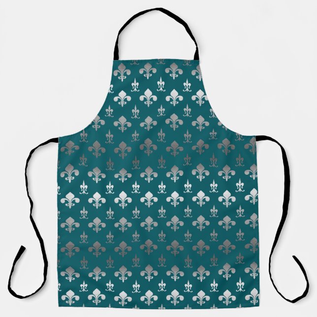 Teal Fleur-di-li Schürze (Vorderseite)