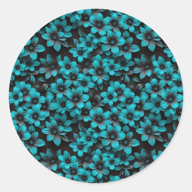 Teal Floral Gift Stickers (Vorderseite)