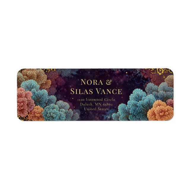 Teal Galaxy Coral Ornate Gold Frame (Vorne)