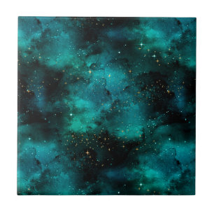 Teal Galaxy Serie Design 1 Fliese