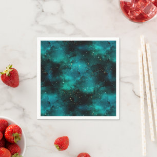 Teal Galaxy Series Design 1 Serviette