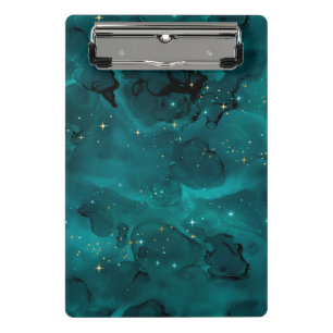 Teal Galaxy Series Design 2 Mini Klemmbrett