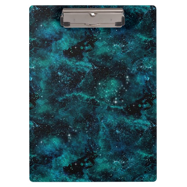 Teal Galaxy Series Design 4 Klemmbrett (Vorderseite)