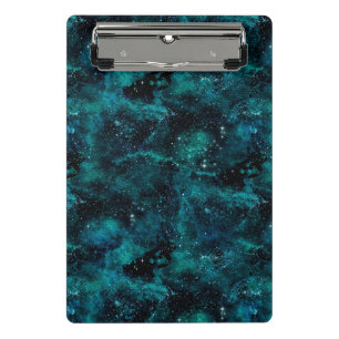 Teal Galaxy Series Design 4 Mini Klemmbrett