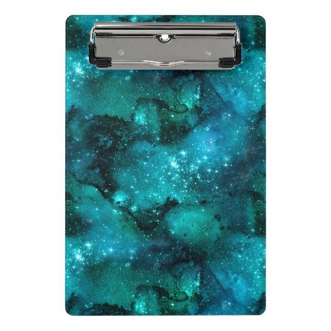 Teal Galaxy Series Design 6  Mini Klemmbrett (Vorderseite)